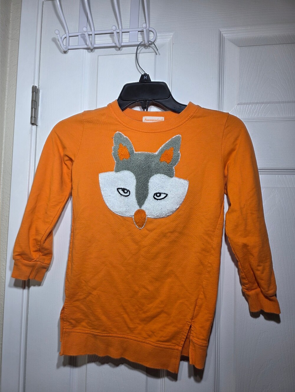 Orange Fox Graphic Sweatshirt Kids Size 140 Long Sleeve Crewneck
